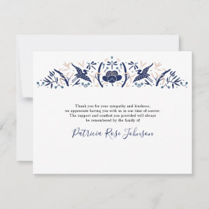 Japanese Stork Blue Funeral Memorial Thank You