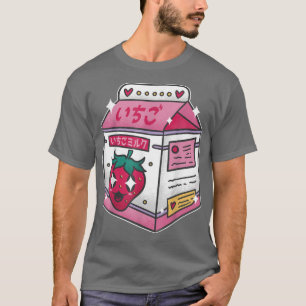 Japanese Strawberry Milk Drink Kawaii Manga Anime  T-Shirt