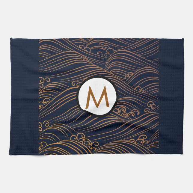 Japanese Style Accent Personalised Tea Towel (Horizontal)