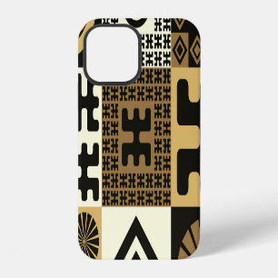 Japanese style, black gold seamless patterns. iPhone 12 case
