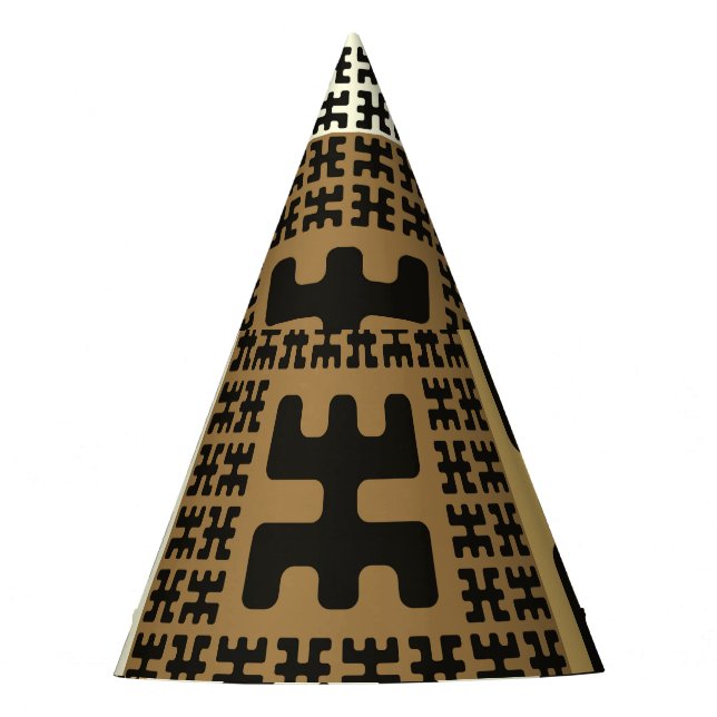 Japanese style, black gold seamless patterns. party hat (Front)