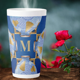 Japanese-Style Blue And Gold  Latte Mug
