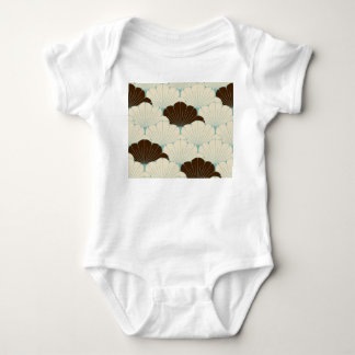 Japanese Style Blue Foliage Tile Baby Bodysuit