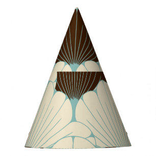Japanese Style Blue Foliage Tile Party Hat