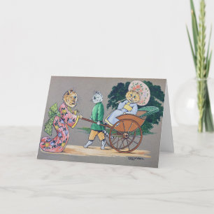 Japanese Style Cats, Louis Wain Card