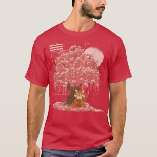 Japanese Style Cherry Blossom Sakura Japan Red Pan T-Shirt