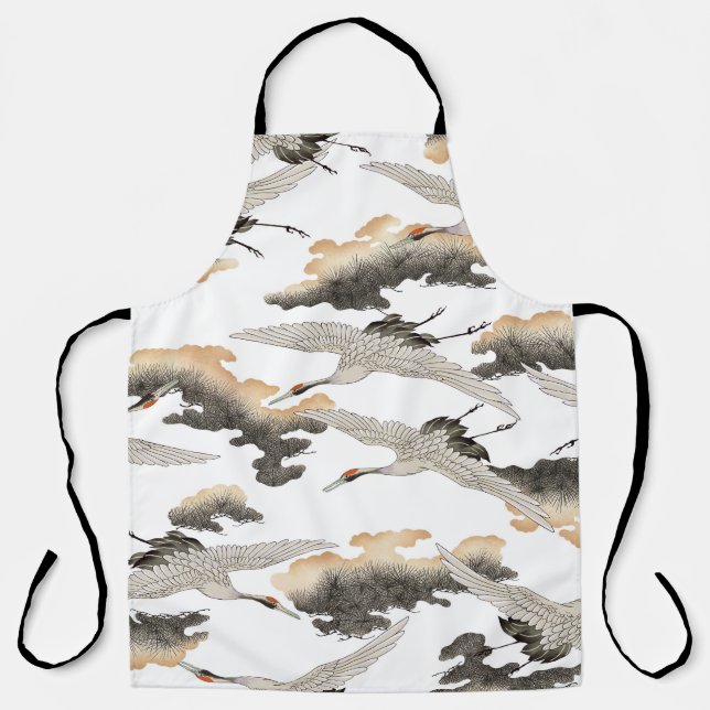 Japanese style crane: elegant design. apron (Front)