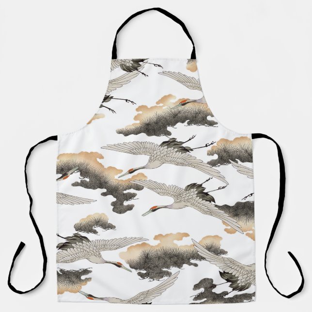 Japanese style crane: elegant design. apron (Front)