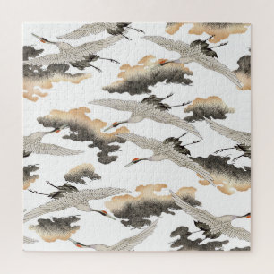 Japanese style crane: elegant design. jigsaw puzzle