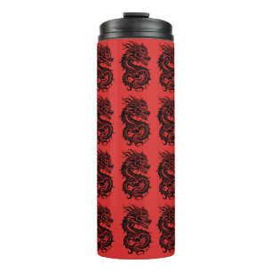 Japanese-Style Dragon Pattern Design Thermal Tumbler