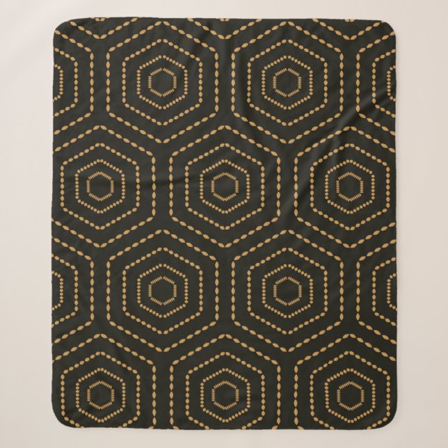 Japanese style golden seamless pattern background  sherpa blanket (Front)