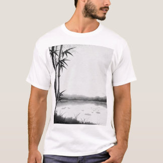 Japanese-style ink painting T-shirt