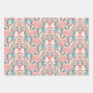 Japanese Style Kawaii Art 3 Wrapping Paper Sheets