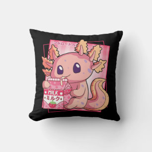 Japanese Style Kawaii Axolotl Strawberry Milk Anim Cushion
