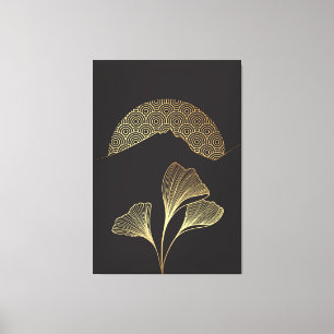 Japanese style line art canvas print