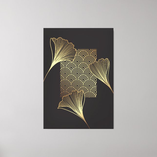 Japanese style line art canvas print (Front)