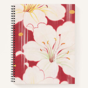 Japanese style notebook with flowers