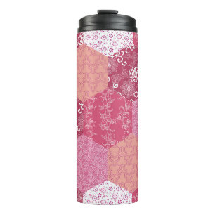 Japanese Style Patchwork Pattern Design Thermal Tumbler