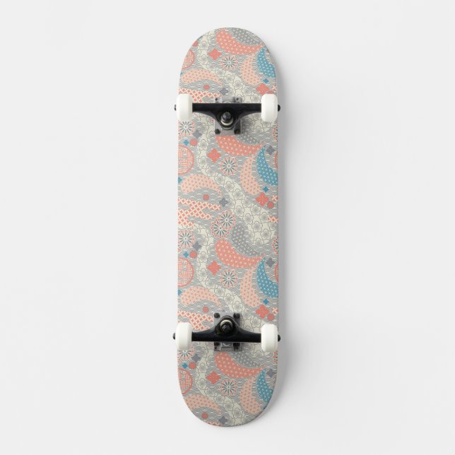 Japanese style pattern. Illustration. Skateboard (Front)