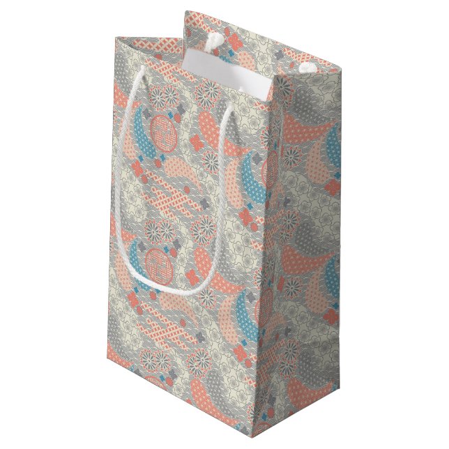 Japanese style pattern. Illustration. Small Gift Bag (Back Angled)