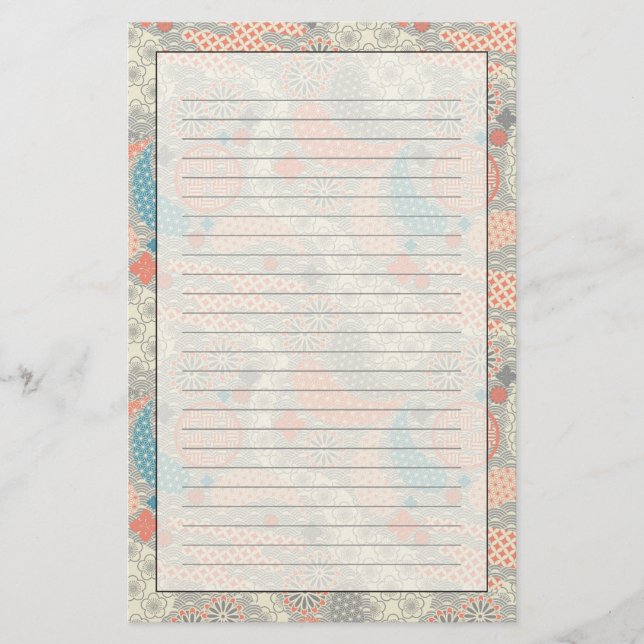 Japanese style pattern. Illustration. Stationery (Front)