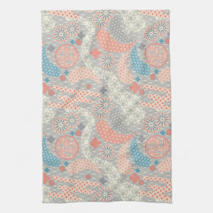 Japanese style pattern. Illustration. Tea Towel