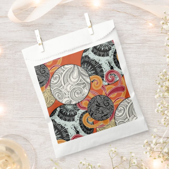 Japanese style pattern with balls and swirls favour bags (Clipped)