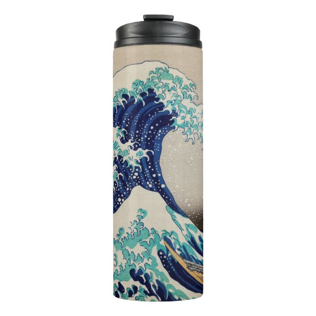 Japanese Style, Wave Two-Tone Coffee Mug Flask (Front)