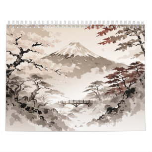 Japanese Sumi-e Art Wall Calendar