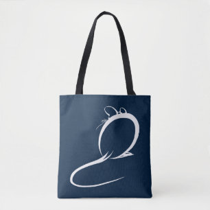 Japanese Sumi E Brushstroke Painting Mouse Tote Bag