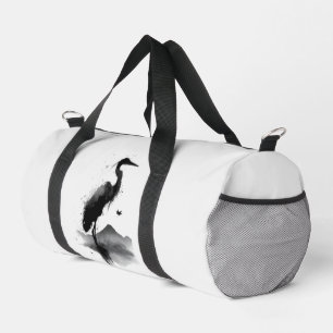 Japanese Sumi-e Crane Zen Duffel Bag