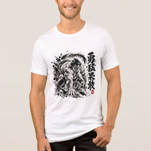 Japanese Sumo Wrestler Sumi-e Art Yumou Kakan Tri-Blend Shirt