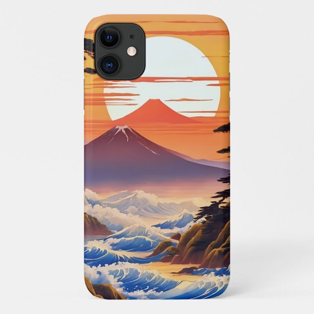 Japanese Sunrise Sunset Landscape Case-Mate iPhone Case (Back)