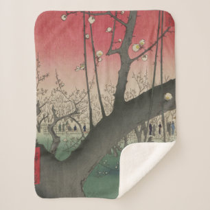 Japanese sunrise sunset plum estate trees sherpa blanket