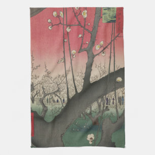 Japanese sunrise sunset plum estate trees tea towel