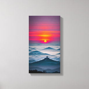 Japanese Sunset Canvas Wall Art