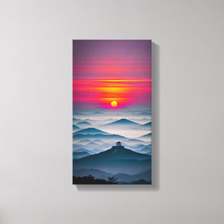 Japanese Sunset Canvas Wall Art