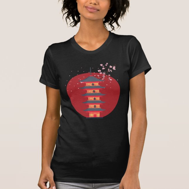 JAPANESE SUNSET CHERRY BLOSSOM T-Shirt (Front)
