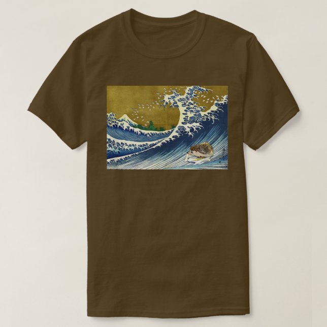 Japanese Surfing Hedgehog Art Tee  (Design Front)