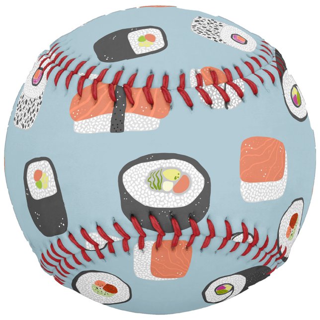 Japanese Sushi Baseball (Fun Japanese sushi food art pattern baseball)