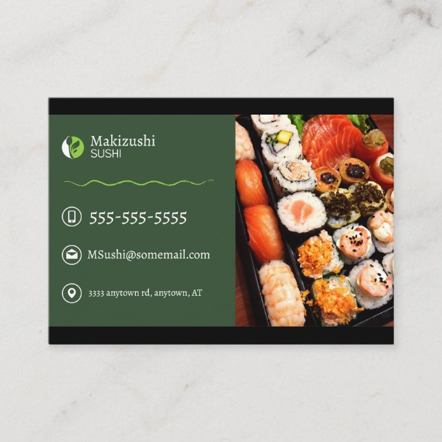 Japanese Sushi Business Cards (Front)