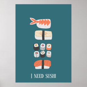 Japanese Sushi Custom Text Poster
