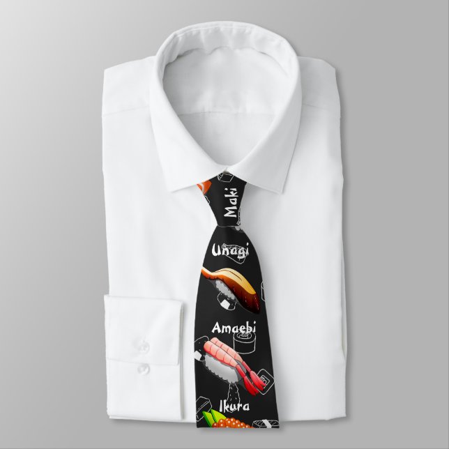 Japanese Sushi Foodie Neck Tie (Tied)