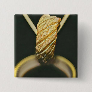 Japanese sushi lover 15 cm square badge