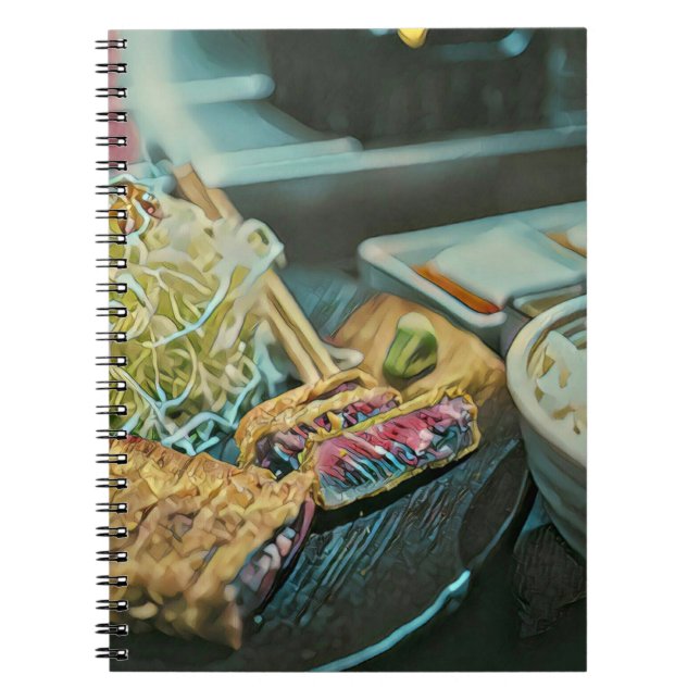 Japanese sushi lover gift notebook (Front)