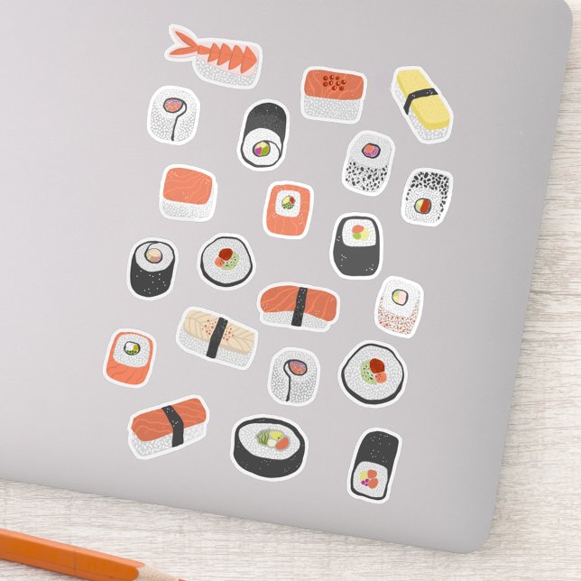 Japanese Sushi Nigiri Maki Roll (Fun Japanese sushi die cut stickers)