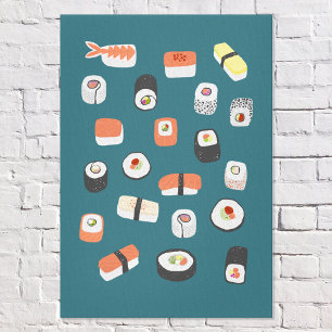 Japanese Sushi Nigiri Maki Roll Canvas Print