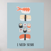 Japanese Sushi Nigiri Maki Roll Custom Text