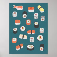Japanese Sushi Nigiri Maki Roll