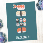 Japanese Sushi Personalised<br><div class="desc">Japanese food art for those who love to eat sushi,  sashimi,  nigiri and maki rolls.  Original art by Nic Squirrell. Change the name to personalise.</div>